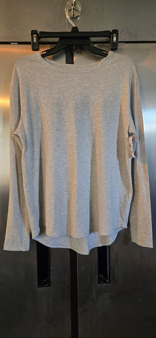 SO Women's Gray Long Sleeve Crop Top Size L Stretch Casual